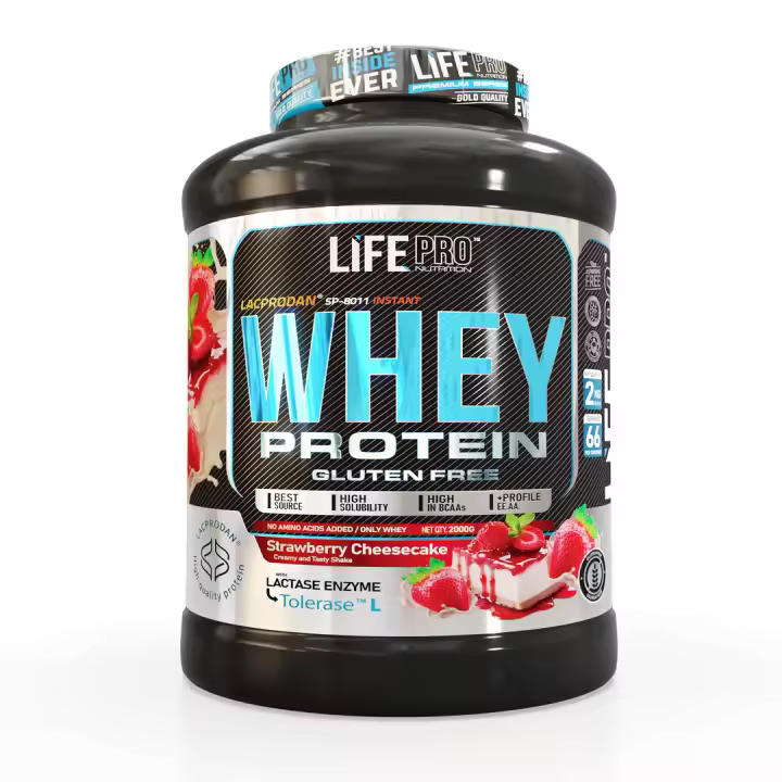 LIFE PRO NUTRITION WHEY 2KG - Concentrado de Proteína - Crecimiento de Masa Muscular - Enriquecida con Enzimas Digestivas - 1