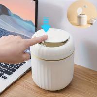 Mini Papelera De Escritorio Con Tapa Organizador De Basura Duradero Plástico Para Dormitorio Y Oficina Caja De Almacenamiento - details 5