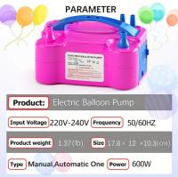Inflador eléctrico de doble boquilla - Portátil, 600 W, CA 220 V-240 V con enchufe europeo, herramienta para bridas incluida - Ideal para decoraciones de fiestas y bodas - details 0