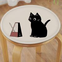 Cojín Redondo Para Silla De Comedor Con Cordón Gato Negro Decorativo Moderno Para Oficina Y Hogar Tamaño 40x40cm/45x45cm/50x50cm - details 10