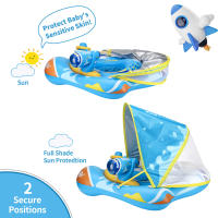 Círculo de descanso para bebés Swimbobo con toldo de protección solar para jugar en el agua y bolsillo transpirable para juguetes. - details 5