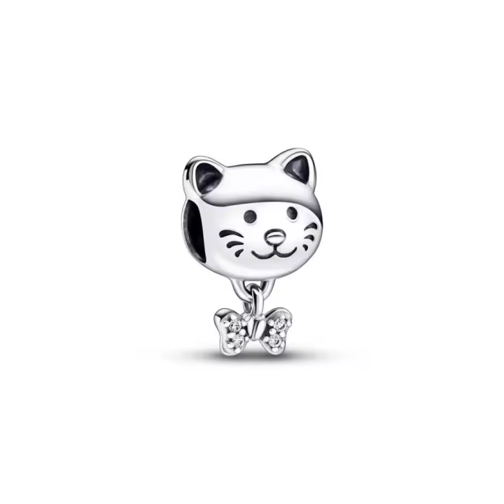 Charm en plata de ley Mascota Gato & Lazo Pandora 792255C01 PANDORA Raíz Joyas Pandora MUJER inicio Charm Pandora Mujer Pandora Original - 1