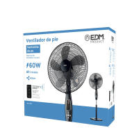 EDM,  VENTILADOR DE PIE MANDO A DISTANCIA, NEGRO, POTENCIA 60 W, ASPAS Ø40 cm, ALTURA REGULABLE 110-130 cm - details 3