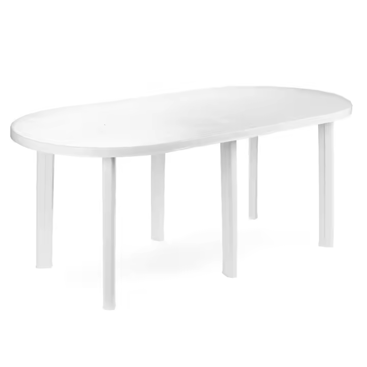 PROGARDEN - Mesa Tavolo 180x90 Cm Blanca de Resina de Alta Calidad - 1
