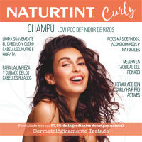 Naturtint Champú Curly | Rizos definidos | Limpia Suavemente y Nutre los Cabellos Rizados, Tratamiento Hidratante, Reduce la Rotura, Efecto Anti-Frizz, Apto para el Método Curly, 97,2% Ingredientes Naturales, 330ml - details 1