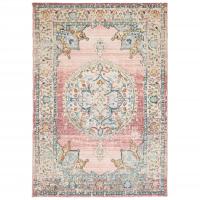 vidaXL Alfombra de interior/exterior diseño vintage ARBIZU 160x230 cm Color Rosa,  Multicolor,  Gris claro y mas Alfombras de área  Alfombra de Piso para Sala de Estar Dormitorio Habitación Salón - details 1
