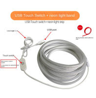 Tira De Luces LED Neón Toque USB 5V 120LEDs/M Impermeable Para Dormitorio Y Cocina Tubo De Silicona Control Remoto Sin Fitas - details 5