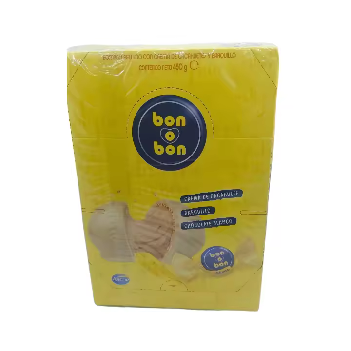 2 UNIDAD DE ARCOR  BON O BON  CHOCOLATE  BLANCO   CREAMA DE  CACAHUETE 450G.ARGENTINA - 1