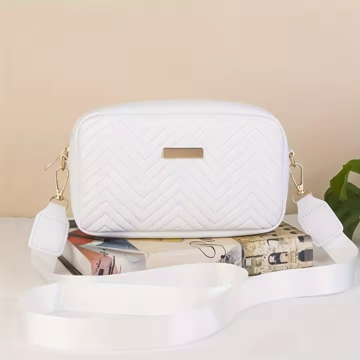 Bolso Bandolera Minimalista De Cuero PU Para Mujer Estilo Casual Con Patrón Geométrico Bolsillo Para Teléfono Móvil - 1