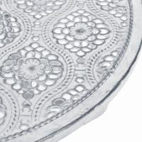 vidaXL Mesa y sillas bistró de jardín 3 piezas acero blanco grisáceo - details 4