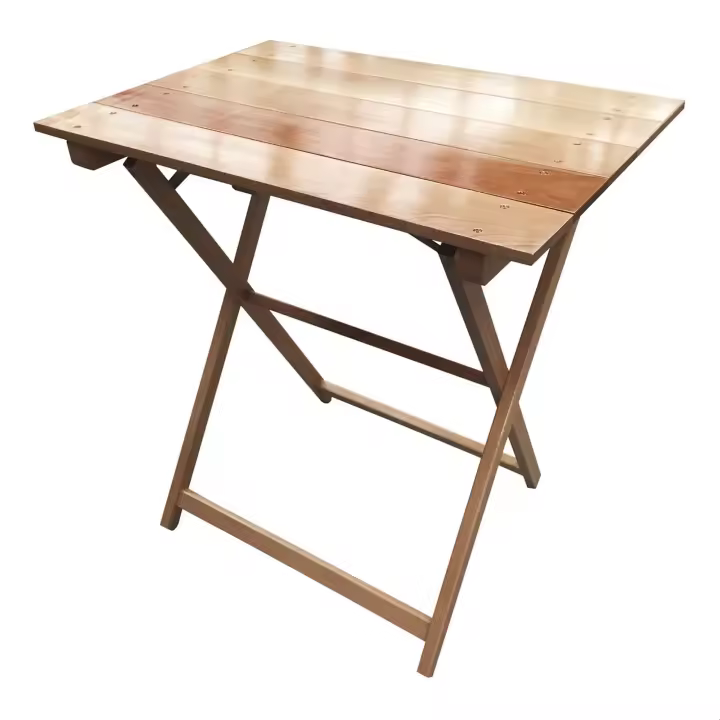Wellhome Mesa Velador Plegable de Haya Acabado en Barniz 70x50x76 Cm - 1