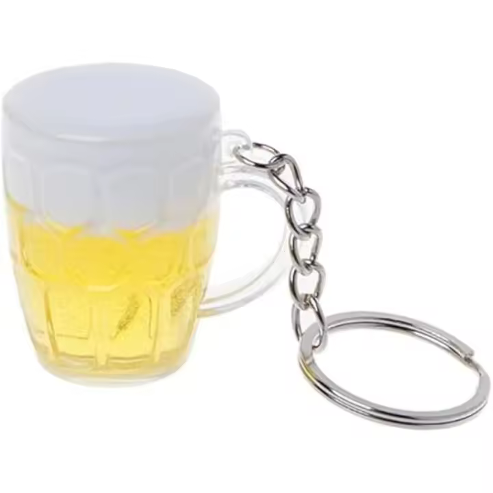 Llavero de cerveza, taza falsa, llavero de jarra de cerveza, colgante de cerveza, regalo para amantes de la cerveza, mini cerveza, regalo para mujeres, regalo para bebedores de bebidas alcohólicas para hombres. - 1