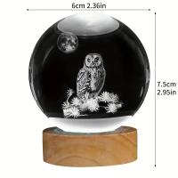Lámpara De Noche Ornamento De Hogar 3D Erizo De Cristal Con Grabado Láser De Colores Regalo Festivo Para Amigos Y Familia - details 1