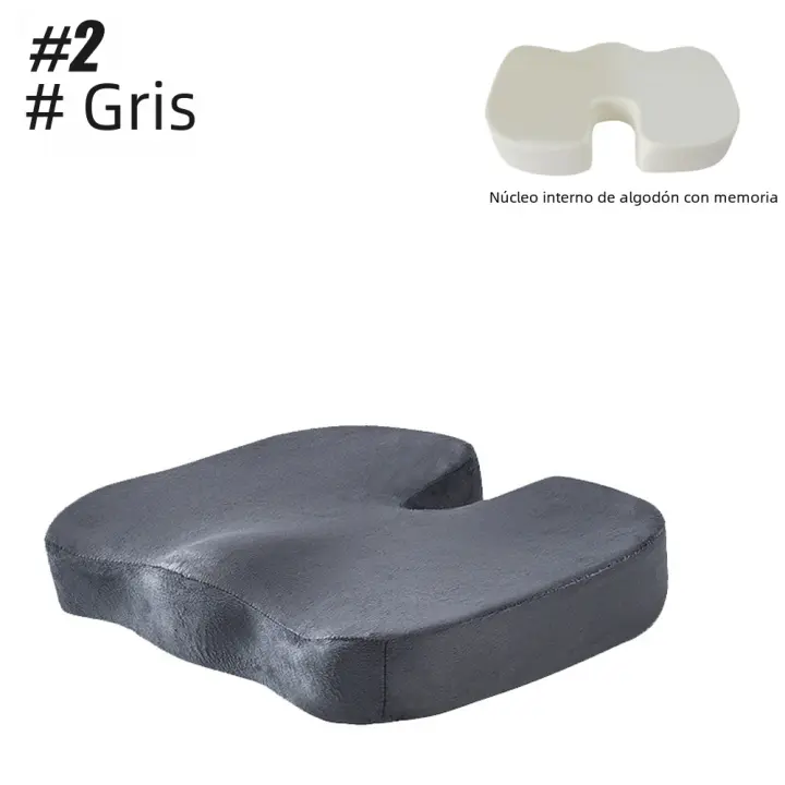 Cojín De Espuma De Memoria Para Viaje Soporte Coccyx En Forma De U Almohada Masajeadora Para Silla Coche Oficina Soporte De Hips Ortopédico - 1