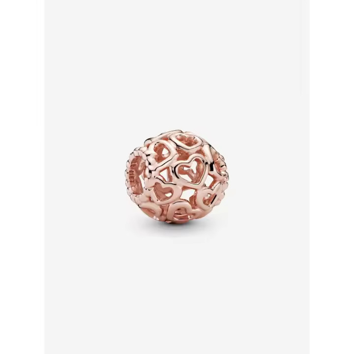 Pandora - Charm de Corazones-Baño de Oro Rosa de 14K - 1
