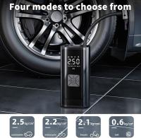 Compresor de aire portátil para neumáticos de coche, inflador rápido con pantalla digital de presión precisa y luz LED. Carga y doble uso con encendedor de cigarrillos para motocicleta, bicicleta, balones y juguetes infantiles. - details 2