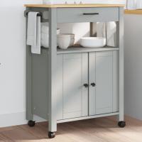 vidaXL Carrito de cocina MONZA madera maciza de pino 60x40x90 cm en color Blanco/Marrón/Gris - details 2