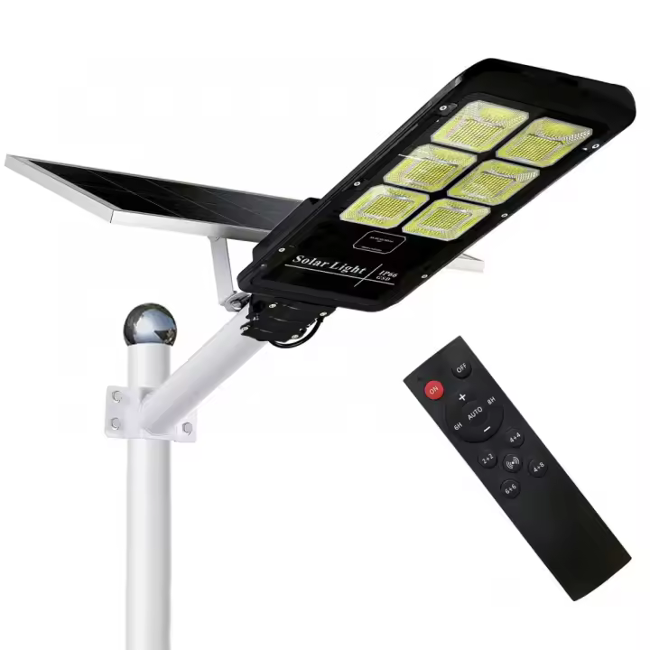 Mediawavestore Farola Solar LED 500W con Soporte y Mando a Distancia - 1