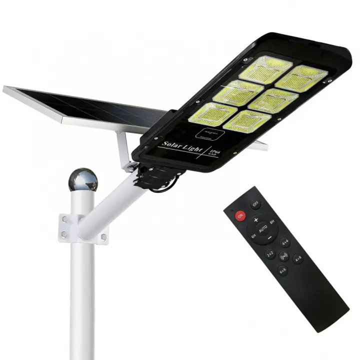 Mediawavestore Farola Solar LED 500W con Soporte y Mando a Distancia - 1
