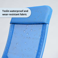 Silla de Playa Plegable con Reposabrazos, Portátil Silla Ligera Estructura de Acero Resistente, Silla Color Puro / Estampado a Rayas para Piscina Camping Jardín, Sillón Reclinable de 6 Posiciones con Reposabrazos - details 3