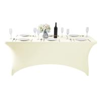 Funda De Mesa Elástica De Spandex Para 6FT/4FT Universal Ajustable Para Fiestas Banquetes Bodas Y Eventos Resistente Al Aceite Estilo Sólido - details 14