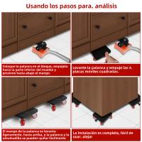Dolly De Muebles Resistentes Con Ruedas 880LB Herramienta De Levantamiento Y Desplazamiento Fácil Rollos Grandes Para Muebles - details 13
