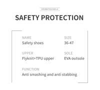 Zapatos De Seguridad Para Hombre Ligeros Y Protegentes Zapatillas De Trabajo Transpirables Antipinchazos Sin Metal En La Punta - details 5