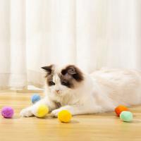 Juguetes Interactivos Para Gatos Y Perros Bolas De Terciopelo Coloridas Juguete Suave Para Juegos Divertidos Y Adorables - details 14