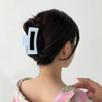 Pinza Para El Cabello De Plástico Mate De Color Puro Tendencia Para Mujeres Accesorios De Pelo Clips Rectangulares Pastel Grandes - details 6