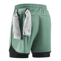 Shorts De Fitness Para Hombre Doble Capa 2 En 1 Deporte Entrenamiento En Gimnasio Quick Dry Running Verano Short De Dos Niveles - details 9