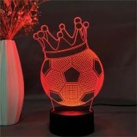 Lámpara De Noche 3D De Fútbol Ilusión Óptica Con Toque Y Cambio De Color Ambiental 7 Colores Para El Dormitorio - details 1