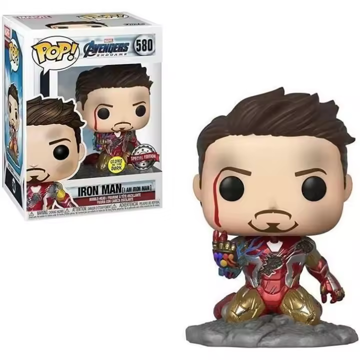 Funko Pop! Iron Man Edición Especial Glow in Dark - Avengers Endgame #580 - Increíble figura coleccionable para fanáticos - 1