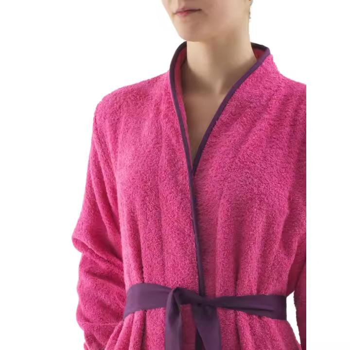 QUALITY TOWELS. ALBORNOZ MUJER ENTALLADO modelo LADY de rizo de 400grs. Cuello semichimenea y cierre con cinturón a juego. Disponible en varios colores. - 1