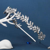 Diadema De Novia Con Rhinestone Plateado Y Cristales Para Bodas Y Fiestas Adorno De Cabeza Para Mujeres Adultos - details 9