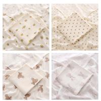 Mullido De Algodón Para Bebé 100X100cm Suave Y Cálido Manta De Envolviendo Para Recién Nacidos Y Cuna Estampado Lindo Toalla De Bebé Para Carrito De Compras - details 3