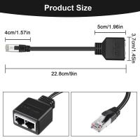 Adaptador Ethernet LAN RJ45 macho a 2 hembra, Cable Adaptador de red LAN, divisor RJ45 1 a 2 - details 4