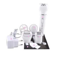 Kemei KM-2199 Set De Cuidado Para Mujeres 5 En 1 Shave Corporal Completo Limpieza Facial Masaje Epilador Painless Recargable - details 5