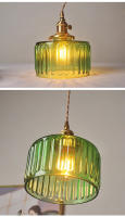 Lámpara Colgante De Vidrio Verde Vintage Con Interruptor Para Dormitorio Y Sala De Estar Iluminación Interior LED Nordic Copper Loft - details 8