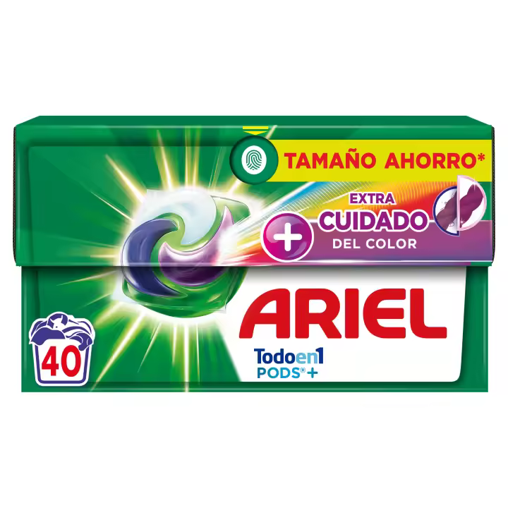 Ariel Todo En Uno Pods, Detergente Líquido Para Lavadora 40 Cápsulas + Cuidado Extra Del Color Lavados, Limpieza Profunda Y Cuidado Y Brillo Extra Del Color - 1