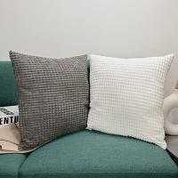 Funda De Cojín Cuadrada De Corduroy Suave Color Sólido Con Diseño De Granos De Maíz Decorativa Para Cama Funda De Almohada - details 4