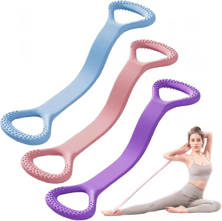 Juego de 3 bandas de Resistencia en forma de 8, Bandas elásticaspara entrenamiento en casa, Bandas elásticaspara Pilates, Bandas elásticaspara La Palma - 1