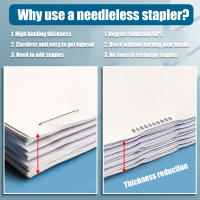 Estapillador Sin Clavos Para Libros Y Papel Estación Escolar Y De Oficina Portátil Y Seguro Sin Necesidad De Clavos Material Plástico - details 3