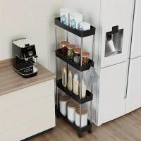 Estante De Baño Con Ruedas Almacenamiento En El Toilete 3/4 Capas Carrito De Utilidad Móvil Plataforma De Almacenamiento Multifuncional - details 4