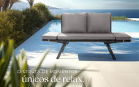 Tectake - Sofá lounge de ratán SINTRA, reposabrazos ajustables, 2 en 1, Sofá de poliratán con reposabrazos abatibles, Conjunto cómodo con cojín de asiento grueso, con cierre de velcro, y cojines de respaldo suaves, Poliratán de alta calidad, resaldo suave - details 6