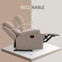 HOMCOM Sillón Reclinable de Salón Sillón Relax Reclinable Manual con Reposabrazos y Reposapiés Carga 150 kg Sofá Relax para Salón Dormitorio Beige - details 0