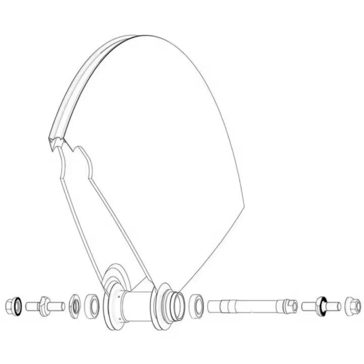 Mavic Eje Trasero De La Pista De Cometa Con Tuerca De Ajuste Y Soportes De Horquilla - 1