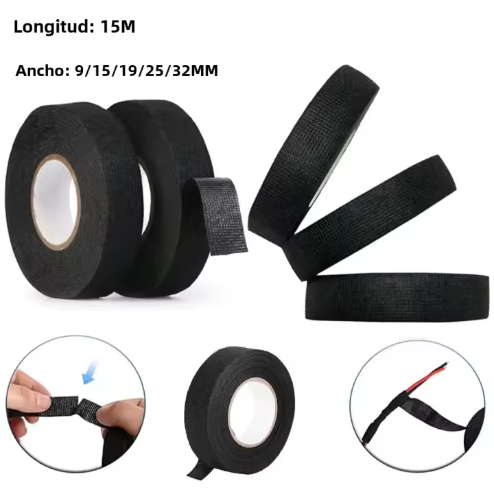 Cinta adhesiva impermeable para arnés de cableado de coche, 15m - 1