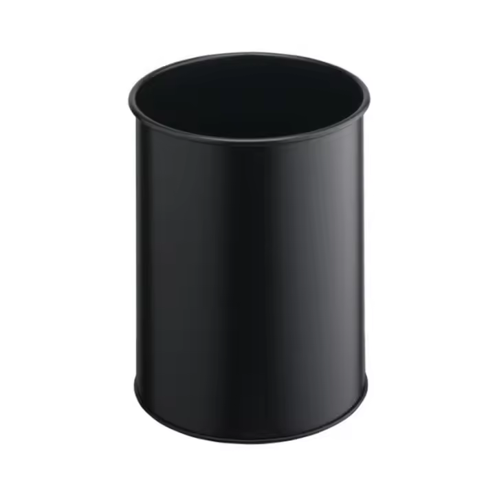 PAPELERA METALICA DE 15L LISA COLOR NEGRO DURABLE 3301-01 - 1