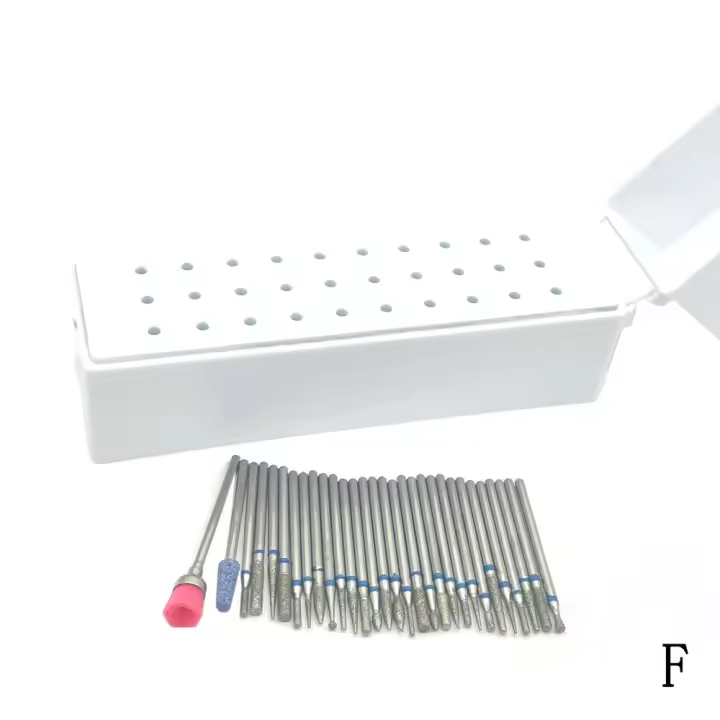 Kit De 30 Piezas En Brocas Para Uñas Con Diamante Cerámico Y Carburo Eliminador De Cutícula Para Manicura Y Pedicura En Casa Y Salón De Belleza Herramientas De Acrílico Gel - 1