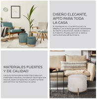 Puf con Almacenaje Rebecca Muebles Junco 44x35,5x35,5 Canvas de Poliéster Maple Green Amarillo Modern CONJUNT 2 pzs - details 0